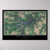Mark Twain Lake Missouri Satellite Poster Map