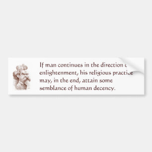 Mark Twain on Religion Bumper Sticker