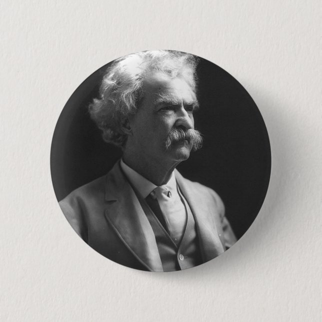 mark twain photo 6 cm round badge (Front)