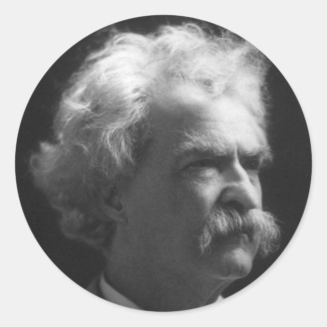 Mark Twain portrait Classic Round Sticker (Front)