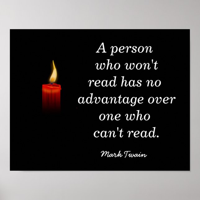 Mark Twain Reading quote - Print (Front)