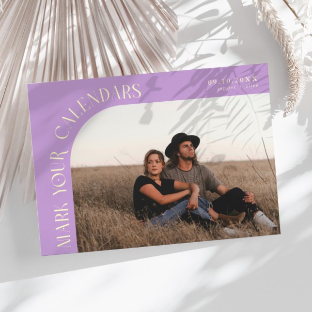 Mark Your Calendars Wisteria Curved Frame Photo Save The Date (Creator Uploaded)