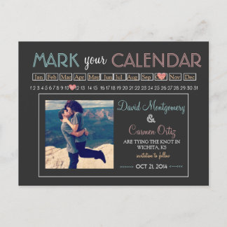 "Mark your Calender" Save the Date Announcement Postcard