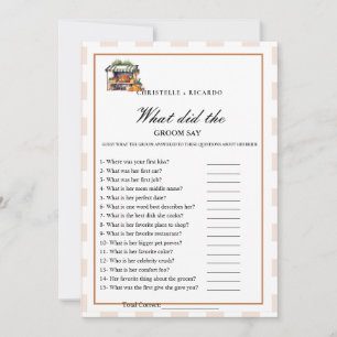 Marke Bride & groom trivia bridal shower game Card