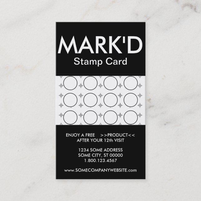 marked stamp card (Front)