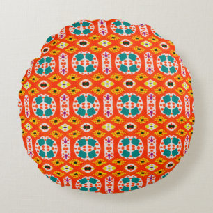 Marker drawing handmade raster seamless ethnic pat round cushion