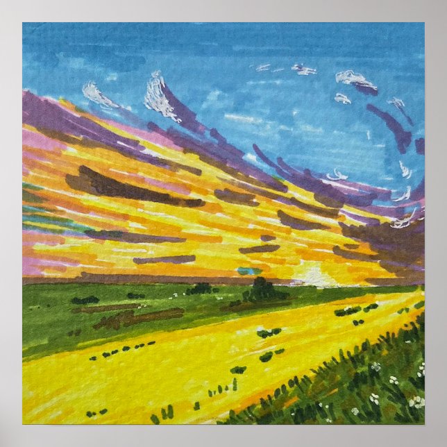 Marker Landscape Painting  Poster (Front)