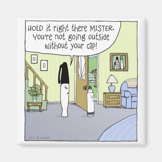 "Marker Moms" Funny Cartoon Magnet (Front)