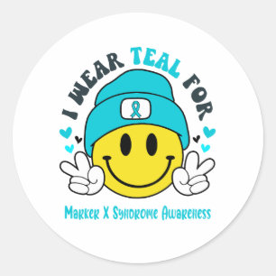 Marker X Syndrome Awareness Ribbon Support Gifts Classic Round Sticker