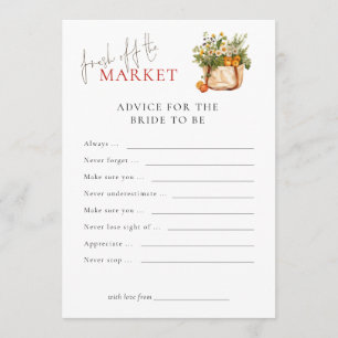 Market Advice for Bride Bridal Shower Game Card