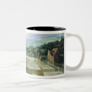 Market and Bleaching Ground, 1620-22 Two-Tone Coffee Mug