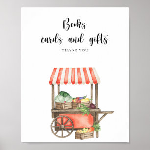 Market baby shower - books cards and gifts poster