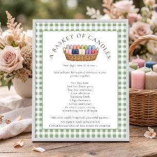 Market Basket of Candles Keepsake Bridal Shower Poster
