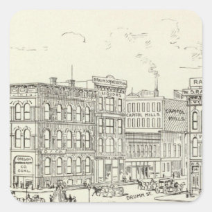 Market, California and Drumm North Side Square Sticker