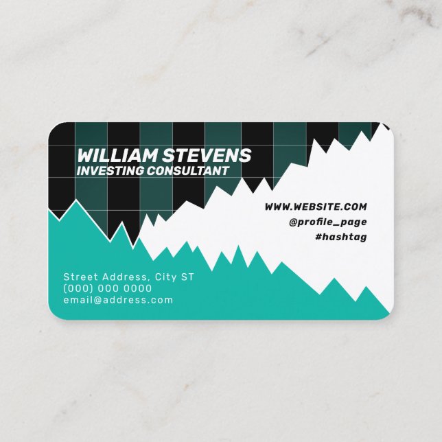 Market chart inspired buy and sell  business card (Back)