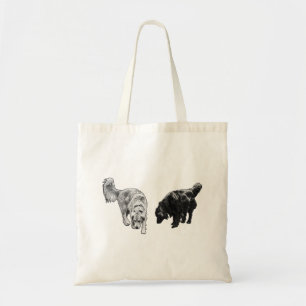 Market-Day Halftone — Retriever Duo Tote Bag