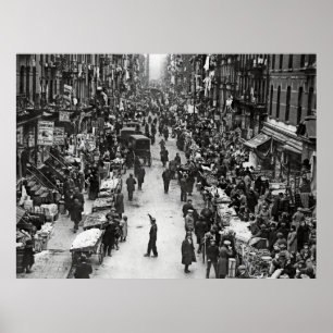 MARKET DAY - LOWER EAST SIDE MANHATTAN c. 1902 Poster