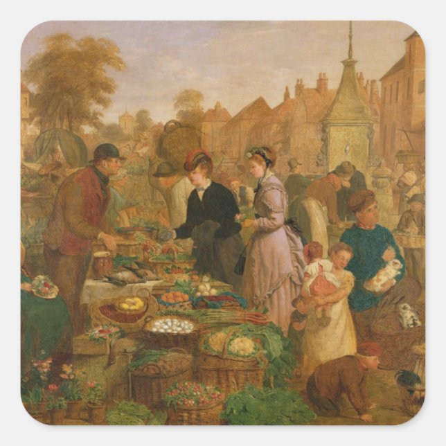 Market Day Square Sticker (Front)