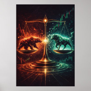 Market Equilibrium, Day Trading, Abstract Geometry Poster