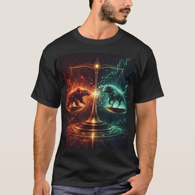 Market Equilibrium, Day Trading, Abstract Geometry T-Shirt (Front)