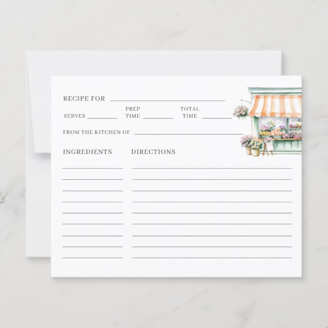 Market Flower Shop Bridal Shower Recipe (Front)