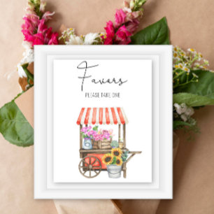 Market flowers - Favors, please take one poster