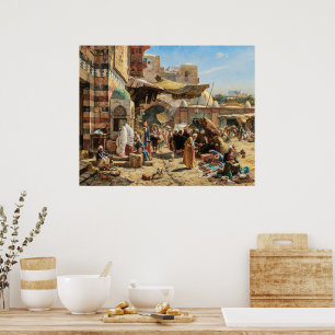 Market in Jaffa Gustav Bauernfeind Poster