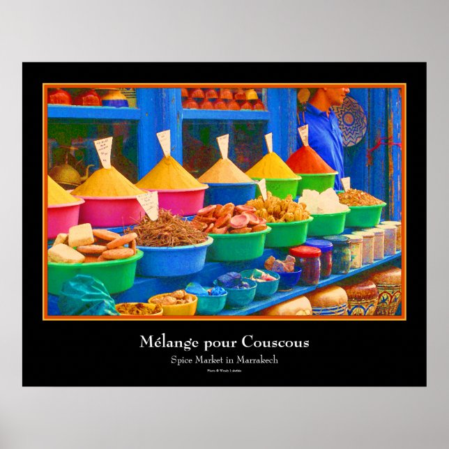 Market in Marrakech - Mélange pour Couscous Poster (Front)