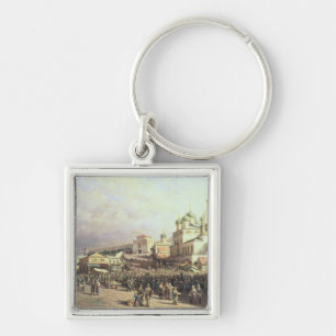 Market in Nishny, Novgorod, 1872 Key Ring