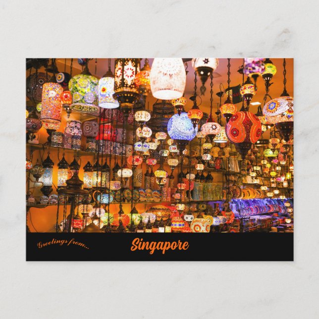 Market in Singapore Postcard (Front)
