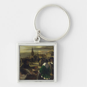 Market in the Hague, c.1660 Key Ring
