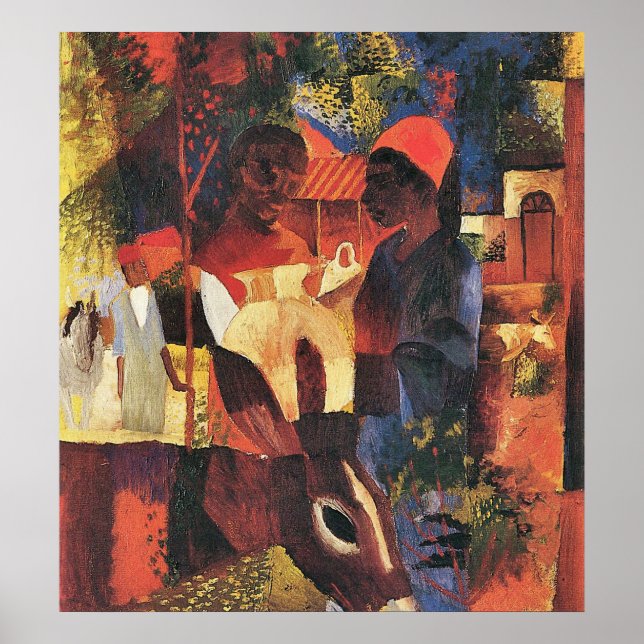 Market in Tunisia by August Macke Poster (Front)
