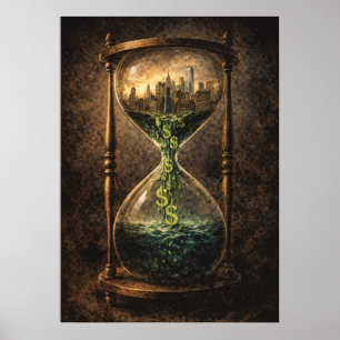 Market Liquidity Hour Glass Day Trading Surreal Poster