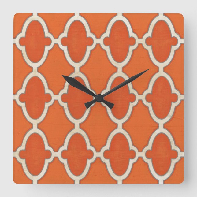 Market Motifs III Square Wall Clock (Front)