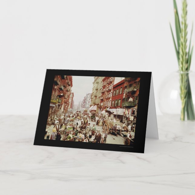 Market Mulberry St. New York City 1900 Card (Front)