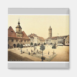 Market place and Bismarck's Fountain, Jena, Thurin Magnet