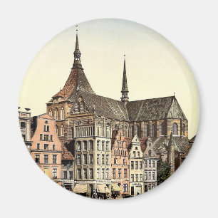 Market place and Marien Church, Rostock, Mecklenbu Magnet
