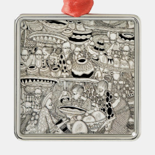 Market place metal tree decoration