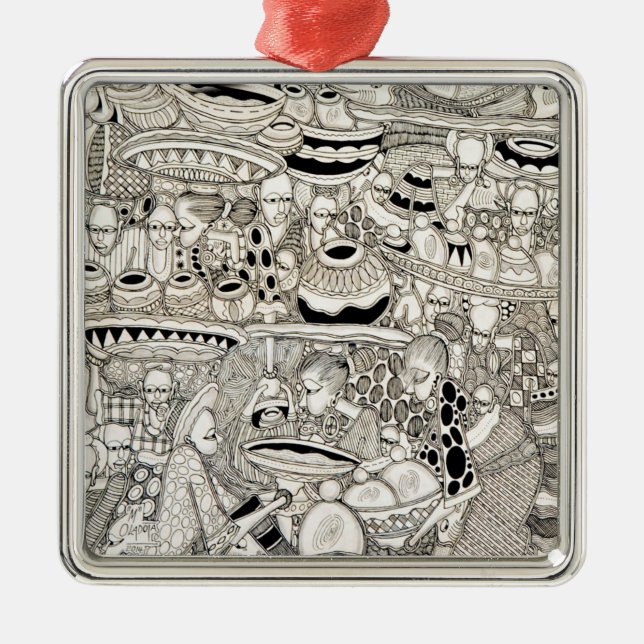 Market place metal tree decoration (Front)