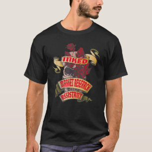 Market Research Assistant Inked Skull & Red Roses  T-Shirt