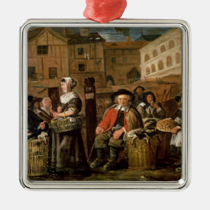 Market Scene Metal Ornament