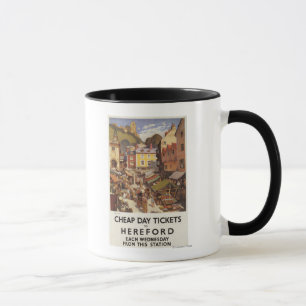 Market Scene Railway Poster Mug