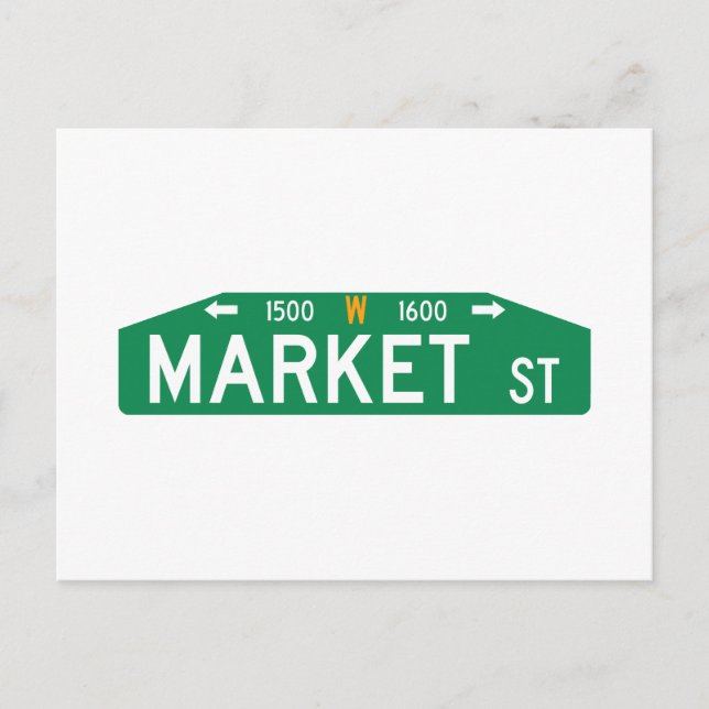 Market Street, Philadelphia, PA Street Sign Postcard (Front)