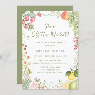 Market Watercolor Bridal Shower Invitation