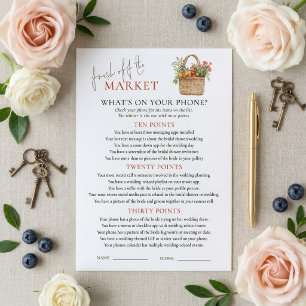 Market Whats on Phone Bridal Shower Game Card