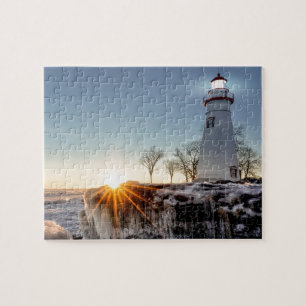 Marketeer Lighthouse at Sunrise Jigsaw Puzzle