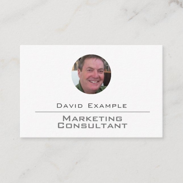 Marketing Consultant with Photo of Holder Business Card (Front)