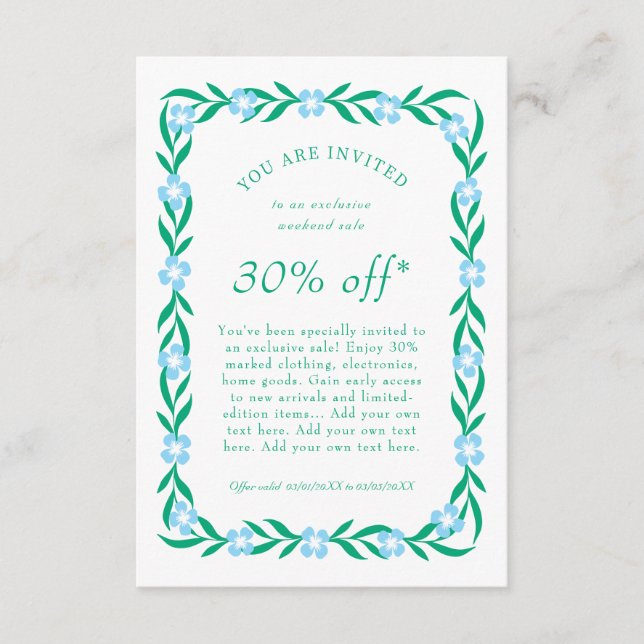 Marketing Customer Card (Front)