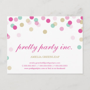 MARKETING cute confetti spots gold mint pink Postcard