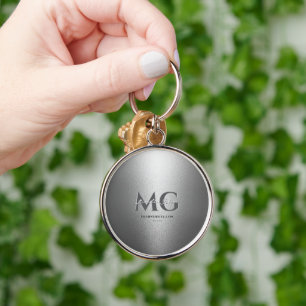 Marketing Grey Silver Professional Name Initials Key Ring